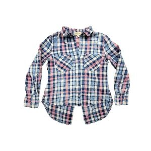 Anthropologie Shirt Cloth & Stone Womens Button Up Plaid  Long Sleeve XS